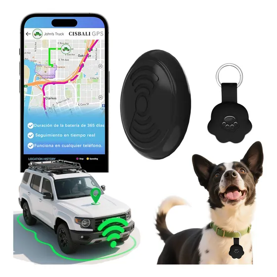 Cisbali Localizador Gps Android/ios Universal- 365 Días De Autonomía,localizador De Vehículos Y Objetos ,con Estuche Resistente A La Intemperie, Aplicación De Rastreo En México Y En Todo El Mundo