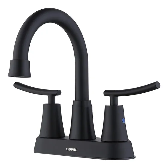 Uerric Grifo Baño Color Negro Mate 4  Centro Plomo 2 Manija