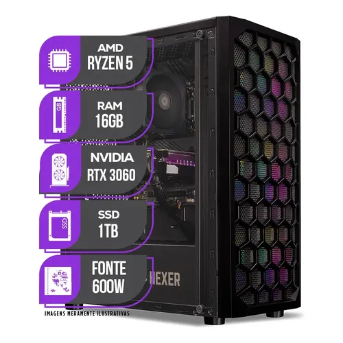 Pc Ryzen 5 5600g, Ssd 1tb, 64gb, Water Cooler, Gtx 1650 4gb