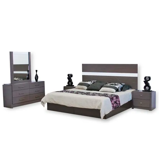 Recamara Minimalista Mod Suiza Matrimonial, Buros Cabecera