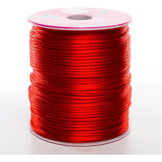 Cola De Rata Ratón No.5 2mm Listón Cordón Satinado 100mts Color Rojo