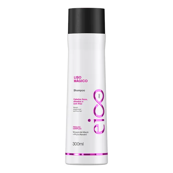 Eico Professional Shampoo Sem Sal Hidratação Liso Mágico 300ml Tratamento Hidratante Antifrizz Brilho Proliss Complex Cabelos Lisos Alisados Cabelos Lisos Alisados