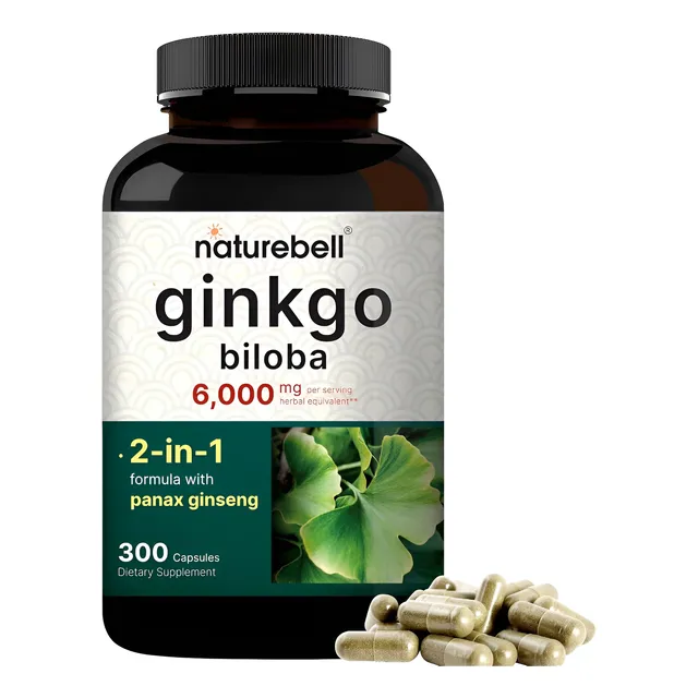 Ginkgo Biloba 6000mg + Ginseng Panax 240 Capsulas - Memoria