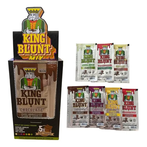 Caixa De Seda King Blunt Mix 25 Pacotes Atacado