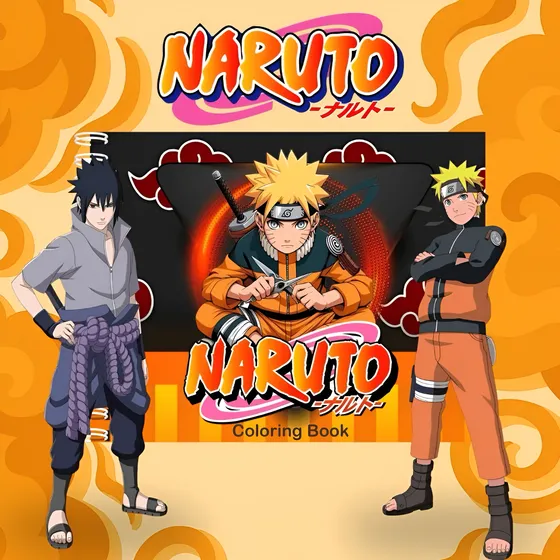 Livro De Colorir Naruto Shipuden Estilo Bobbie Goods 50 Páginas Capa Dura - Folha Grossa