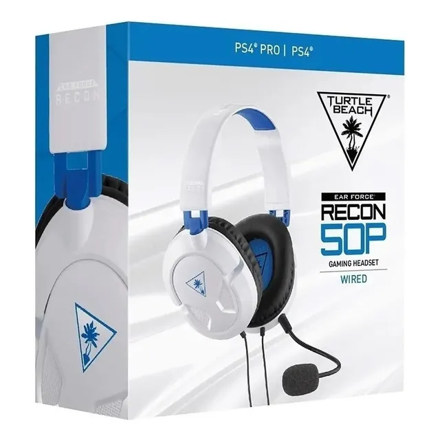 Auriculares Gamer Turtle Beach Earforce 50p Pc Nintendo Ps4 Color Blanco/azul