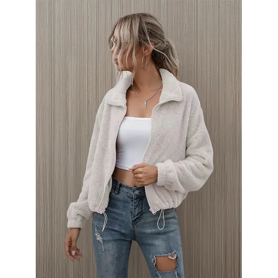 Campera Corta Con Elástico Polar Peluda Calentita Uniteduy