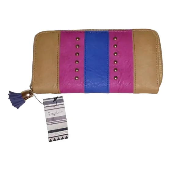 Billetera Mujer Zaphir Cierre Completo Suela C/azul Y Fucsia