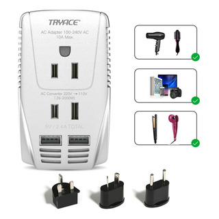 Convertidor De Voltaje Tryace 220 V A 120 V , Gris 2000 W Convertidor De Voltaje Tryace 220 V A 120 V , Gris 2000 W