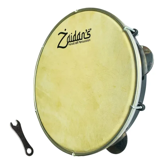 Pandeiro Pele De Couro Animal Caprino Profissional 10 Polegadas Zaidan's Percussao Samba
