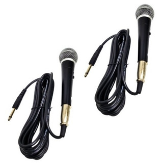 Microfone DinĂąmico Kit 2 Mic Profissional Com Fio P10 Microfone DinĂąmico Kit 2 Mic Profissional Com Fio P10