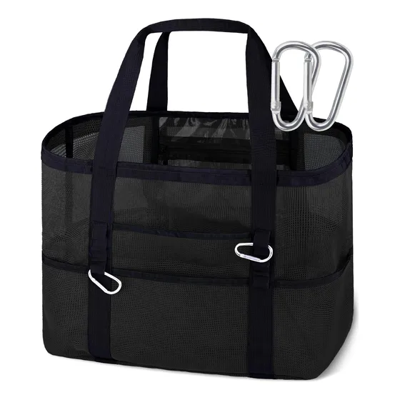 Xx-large Mesh Beach Bag Tote - 9 Pockets For Family 1vrbd
