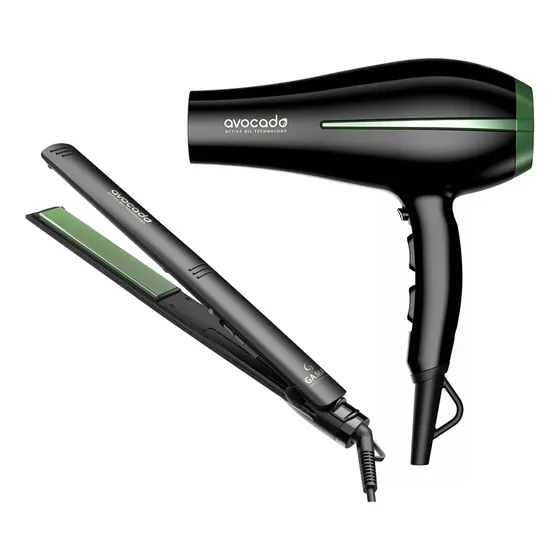 Gama Combo Secador + Planchita Pelo Alisado Ion Avocado 6c