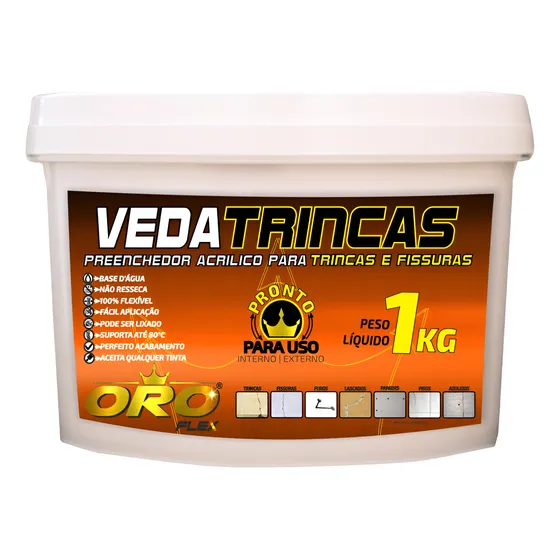 Massa Veda Sela Repara Trinca Acrílico Parede Branco 1kg