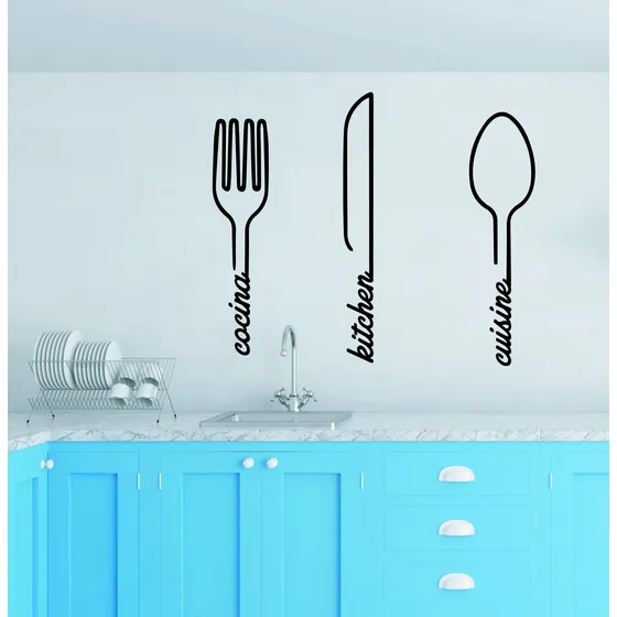 Cuadro Cubiertos Cocina Madera Relieve 40x30cm Decotronica 