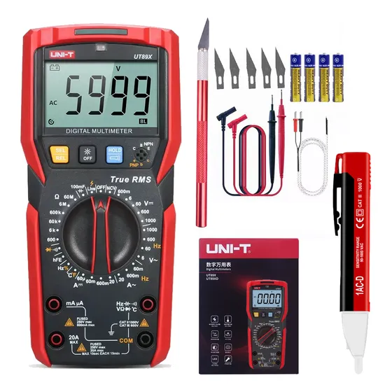 Multímetro Digital True Rms 20a 1000v Ncv Ohm Tester Ut89x