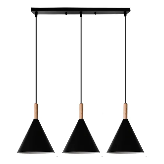 T Lámpara Colgante Moderna Con Madera De Metal Elegante