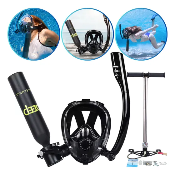 Cilindro E Mascara De Mergulho Oxigênio Profissional Snorkel