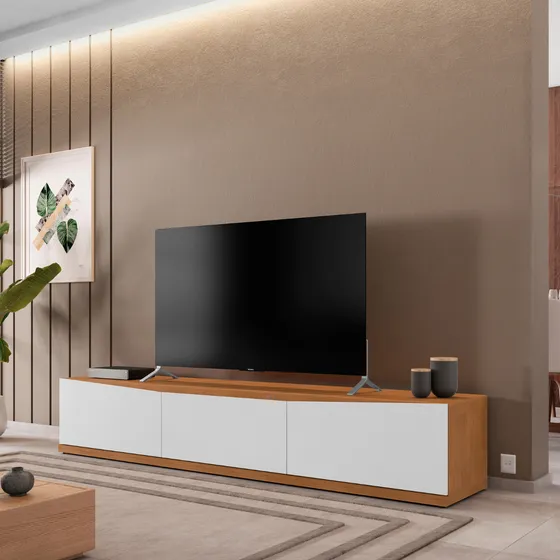 Rack 180cm Para Tv Até 60  2 Portas E 1 Gaveta - Moderno