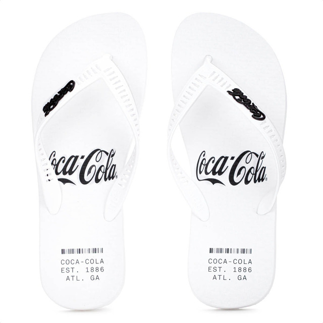 Chinelo Sandalia Coca Cola Masculino Branco Praia - Original Chinelo Sandalia Coca Cola Masculino Branco Praia - Original