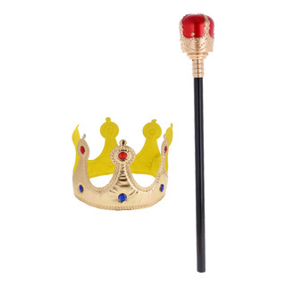 1x Cetro Royal Con 1x Corona Traje De Halloween Rey Reina 1x Cetro Royal Con 1x Corona Traje De Halloween Rey Reina