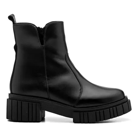 Bota Feminina Tratorada Couro Legitimo Elástico Milano Comfy
