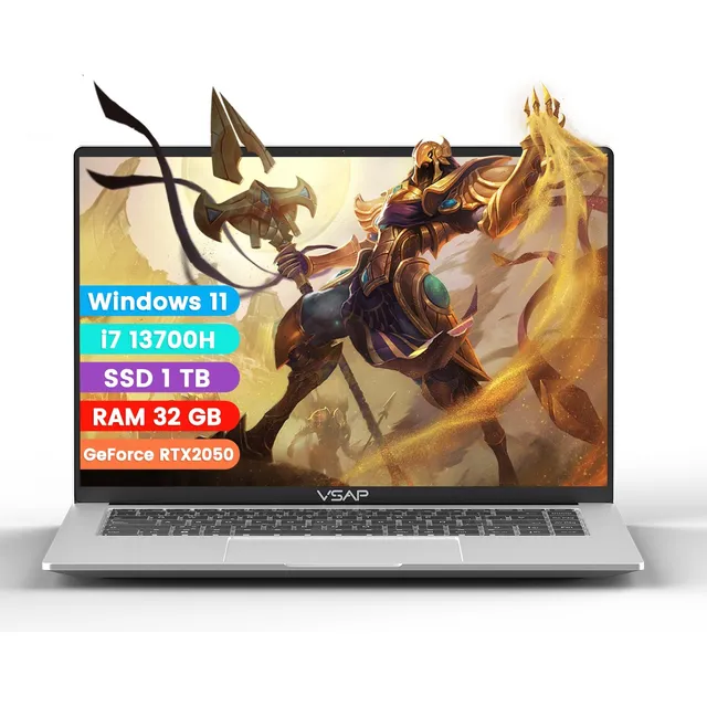 Laptop I7 13700h Ram 32gb Ssd 1t Geforce Rtx2050 Win 11 16in Color Plateado