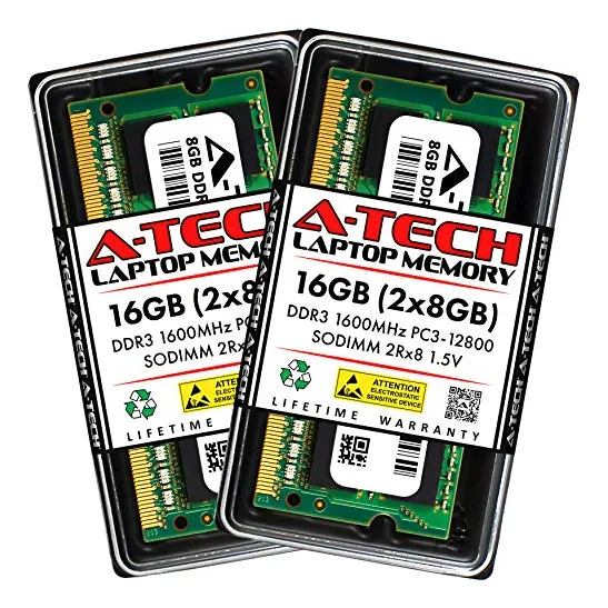 A-tech 16 Gb (2 X 8 Gb) Ddr3 1600 Mhz Sodimm Pc3-12800 2rx8