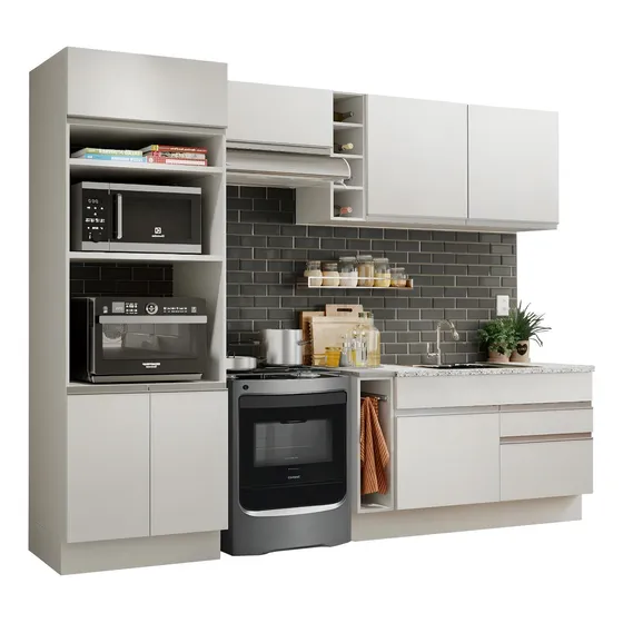 Cocina integral completa Madesa Jade 270cm color blanco