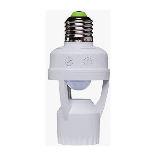 Sensor De Presença Soquete Luz Iluminação E27 Movimento 360°