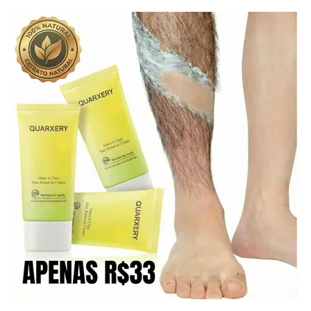 Quarxery Creme Depilatório Rápido 3 Und. 180g| 5-10 Minutos Para Pele Lisa E Suave, Fórmula Com Aloe Vera E Abacate Para Pele Sensível, Efeito Prolongado, Unissex Para Pernas, Braços E Axilas