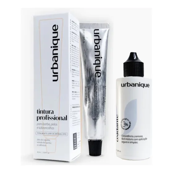 Tinta Para Sobrancelhas Pelos E Barba Urbanique E Oxidante Cor Castanho natural