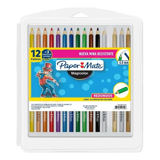 Caja De Lápices De Colores Magicolor X 15 Paper Mate 