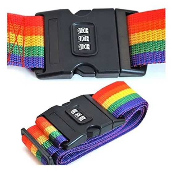 Cinturón De Seguridad Para Maleta Con Clave  Multicolor Par