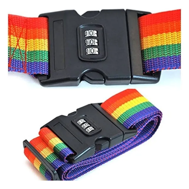 Cinturón De Seguridad Para Maleta Con Clave  Multicolor Par