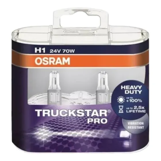 Kit 2 Lamparas H1 Osram Truckstar 24v 70w Camion 3200k