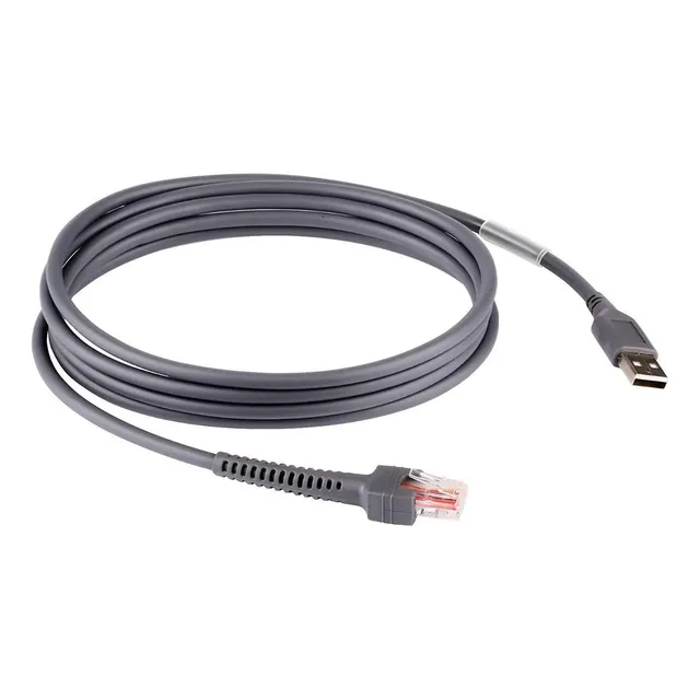 Cable Usb Zebra Tipo A - Rj-50 2 Metros Cba-u01-s07zar G /vc Color Gris Para LS2208 DS2208 DS8178 LS1203 LS4208 DS4208 DS9208 DS4308 LI4278