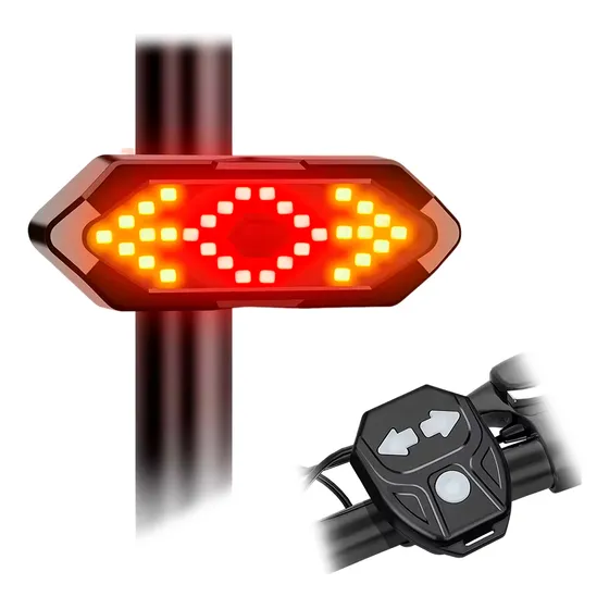 Luz Trasera Led Direccional + Stop Bicicleta Recargable Usb