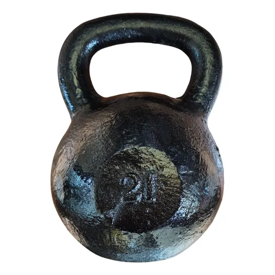 Pesa Rusa 21kg - Kettlebell De Fundicion Nacional Maciza Color Negro