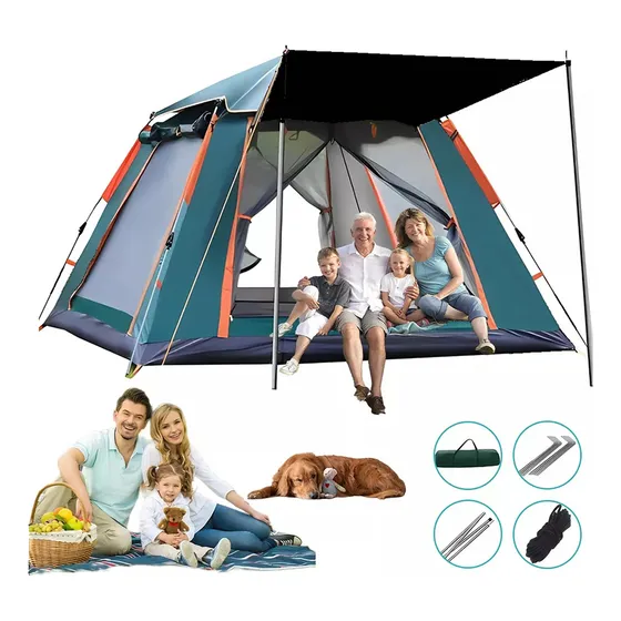 Tienda Casa De Campaña 4 Persona Grande Camping 2.1x2.1x1.45