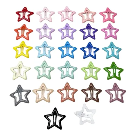 30unid Presilhas Tic Tac Estrela Sortidos Prendedores Cabelo Sortidas/coloridas