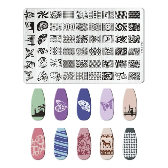 12 Placas De Stamping De 14 X 10cm Manicure