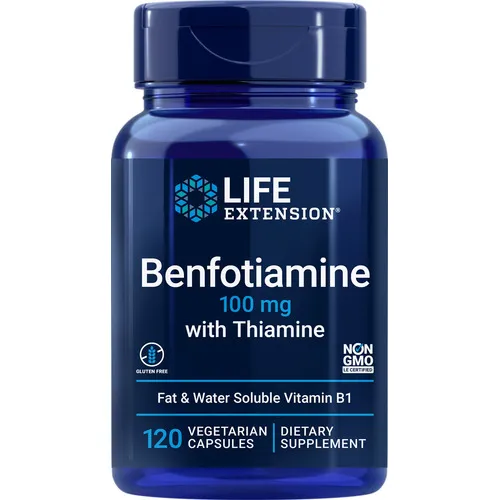 Benfotiamina Resistencia Insulina Glucosa Sangre Cerebro 120 Cápsulas Vegetales Life Extension Sin Sabor