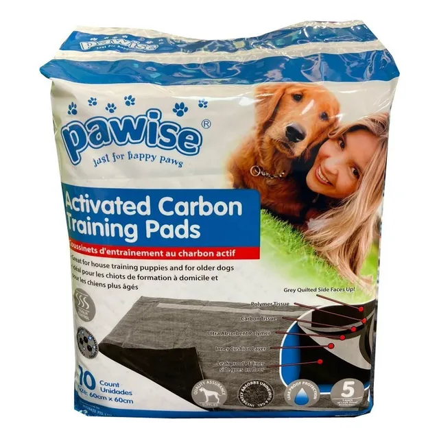 Pañales Entrenamiento Pawise Carbon Activado 60x60cm 10unid.