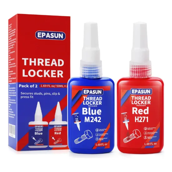 2pack Adhesivo Permanente 242/271 Tuercas Y Tornillos Epasun Azul / Rojo