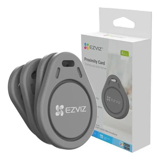 Ezviz 4-Pack Llave Tag de Proximidad 13.8-14.4MHz Encriptado tarjeta Anticopia para cerraduras y videoporteros | Cuotas sin interés