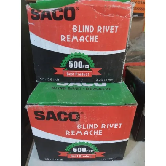 Remache Aluminio Ala Ancha 3/16 X 5/8 Pack D 50 Remache Covo