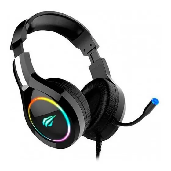 Fone de ouvido over-ear gamer Havit H2232D 2xP2, RGB - Preto
