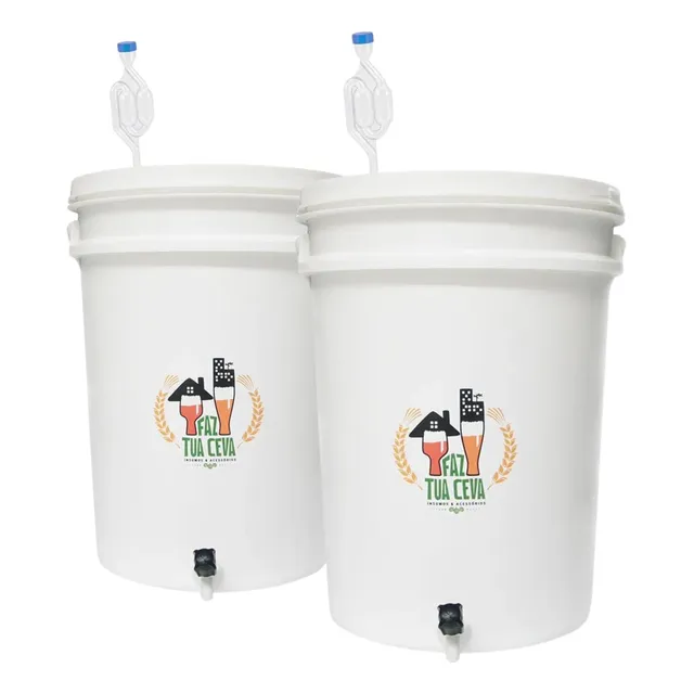 2 Baldes Fermentadores Cervejeiros C/ Torneira E Airlock 22l