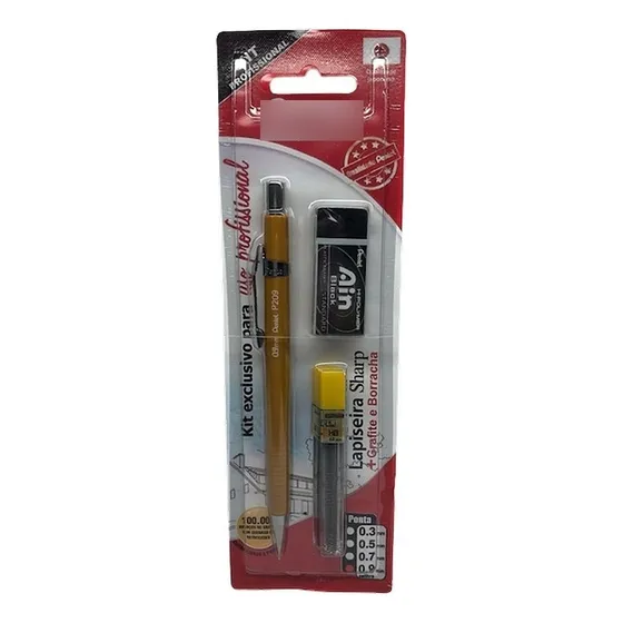 Lapiseira Pentel Sharp P209 Mostarda 0,9+ Grafite E Borracha